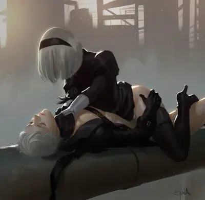Artistic render of 2b from nier automata