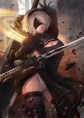 Thumbnail of Artistic render of 2b from nier automata - Nier Art