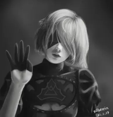 Thumbnail of Artistic render of 2b from nier automata - Nier Art