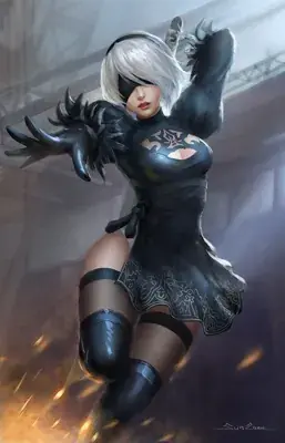 Thumbnail of Artistic render of 2b from nier automata - Nier Art
