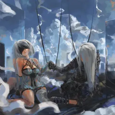 Artistic render of 2b from nier automata