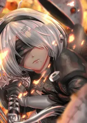 Thumbnail of Artistic render of 2b from nier automata - Nier Art