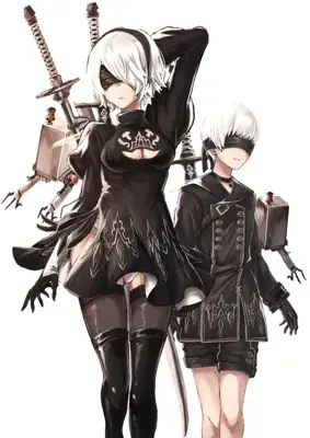 Artistic render of 2b from nier automata