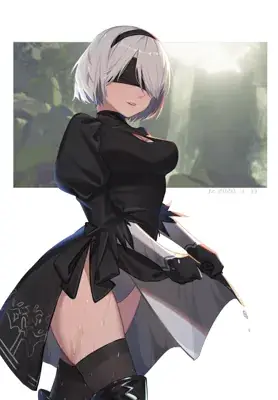 Thumbnail of Artistic render of 2b from nier automata - Nier Art