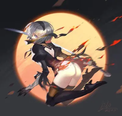 Thumbnail of Artistic render of 2b from nier automata - Nier Art