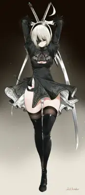 Artistic render of 2b from nier automata