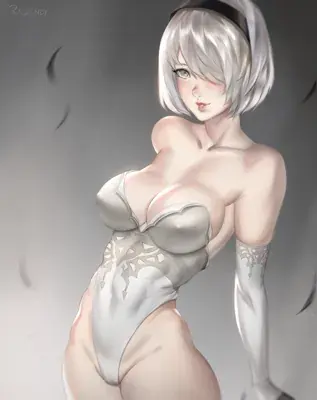 Artistic render of 2b from nier automata