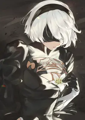 Artistic render of 2b from nier automata