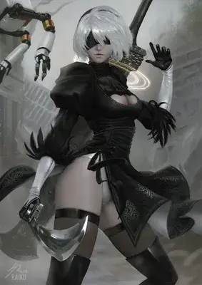 Thumbnail of Artistic render of 2b from nier automata - Nier Art