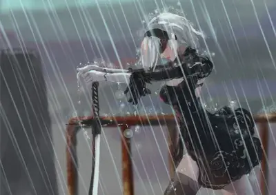 Artistic render of 2b from nier automata