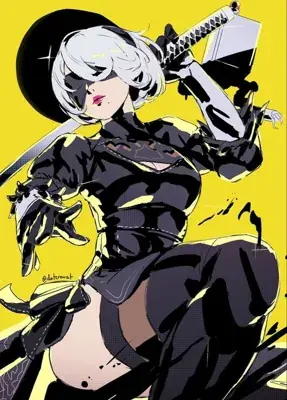 Thumbnail of Artistic render of 2b from nier automata - Nier Art