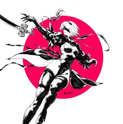 Artistic render of 2b from nier automata
