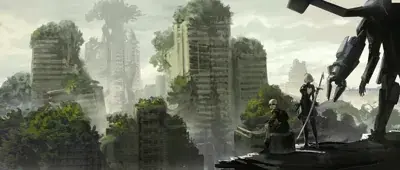 Artistic render of 2b from nier automata