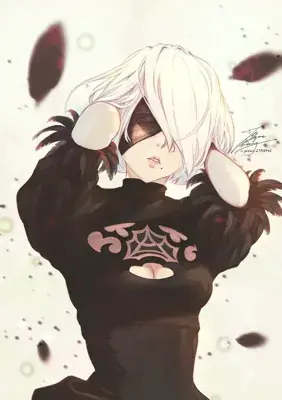 Artistic render of 2b from nier automata