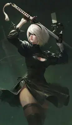 Thumbnail of Artistic render of 2b from nier automata - Nier Art