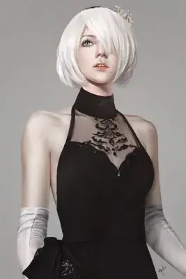 Artistic render of 2b from nier automata