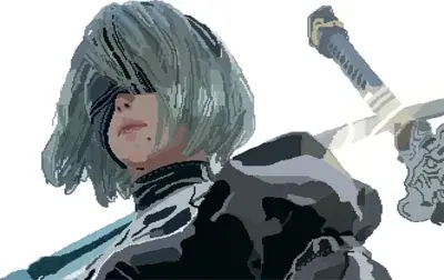 Artistic render of 2b from nier automata