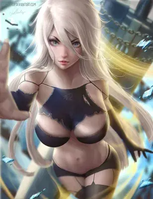 Artistic render of 2b from nier automata