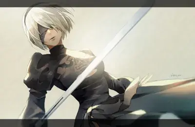 Artistic render of 2b from nier automata