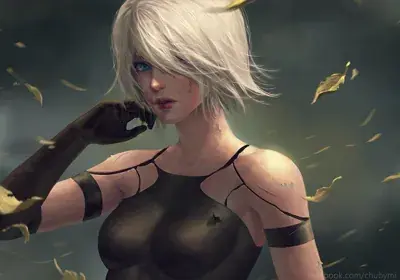 Artistic render of 2b from nier automata