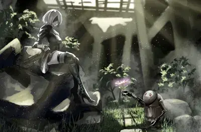 Artistic render of 2b from nier automata