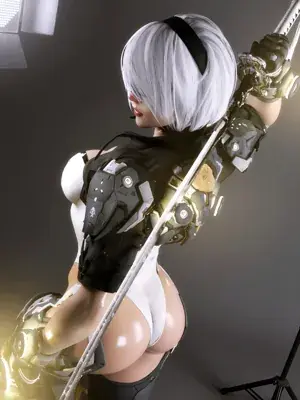 Thumbnail of Artistic render of 2b from nier automata - Nier Art