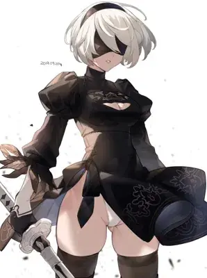 Artistic render of 2b from nier automata