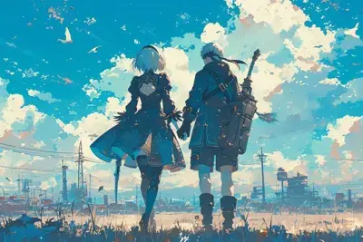 Artistic render of 2b from nier automata