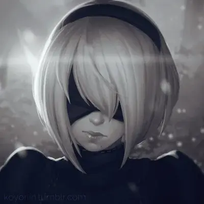 Artistic render of 2b from nier automata