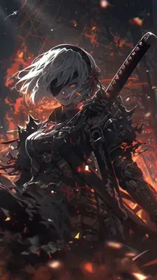 Artistic render of 2b from nier automata