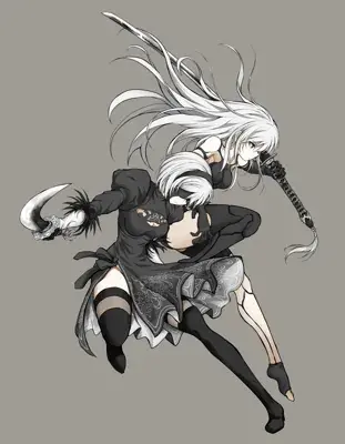 Artistic render of 2b from nier automata