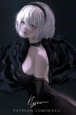Artistic render of 2b from nier automata