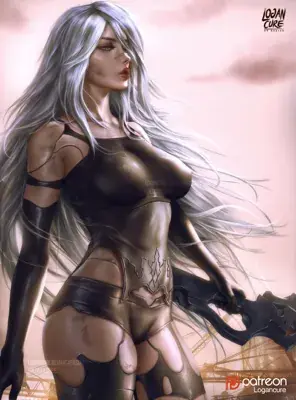 Thumbnail of Artistic render of 2b from nier automata - Nier Art