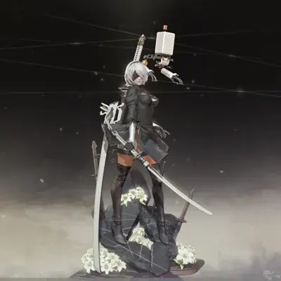 Artistic render of 2b from nier automata