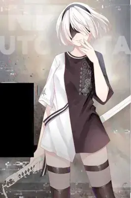 Artistic render of 2b from nier automata