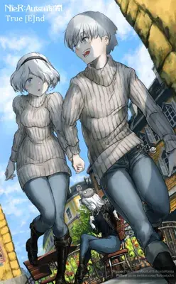 Artistic render of 2b from nier automata