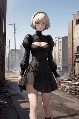 Thumbnail of Artistic render of 2b from nier automata - Nier Art