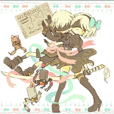Artistic render of 2b from nier automata