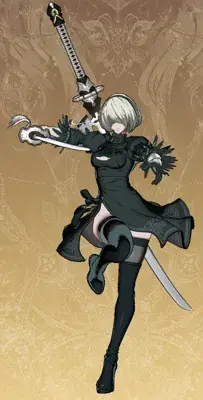 Artistic render of 2b from nier automata