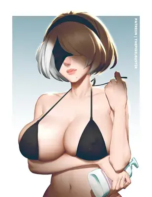 Cartoon girl with a big boo
