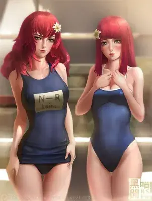Thumbnail of Devola and Popola in School Swimsuits