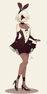 Thumbnail of Drawing of a woman in a suit and heels - Nier Automata Fan Art