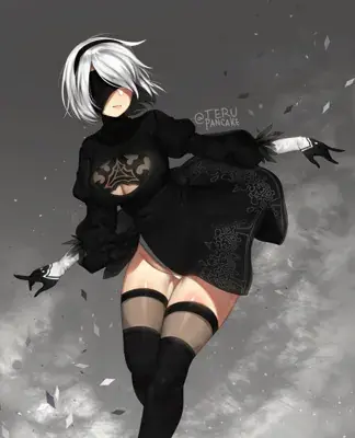 Girl in a black dress and boots