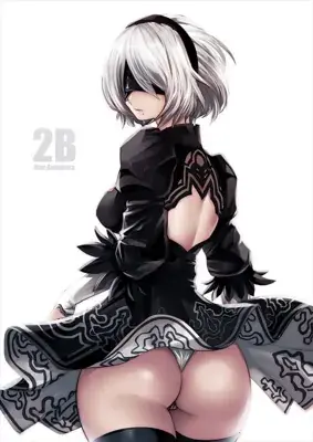 Girl in black and white with a black dress