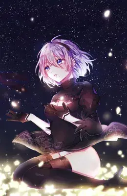 Girl sitting on a cloud with her hands in the air