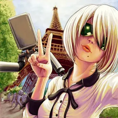 Girl with a gun in her hand