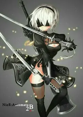 Girl with a sword and a black outfit