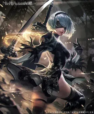 Girl with a sword and a sword in her hand