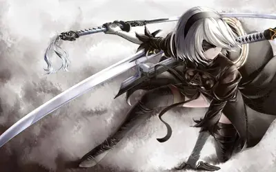 Thumbnail of Girl with a sword in her hand - Nier Automata Fan Art