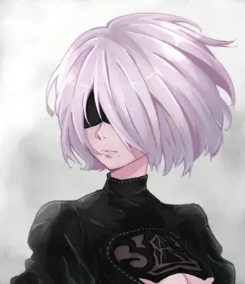 Girl with pink hair and black clothes